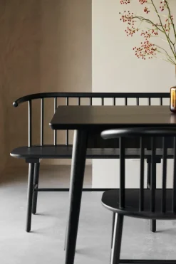 Banco de comedor VIOR, Roble lacado en negro