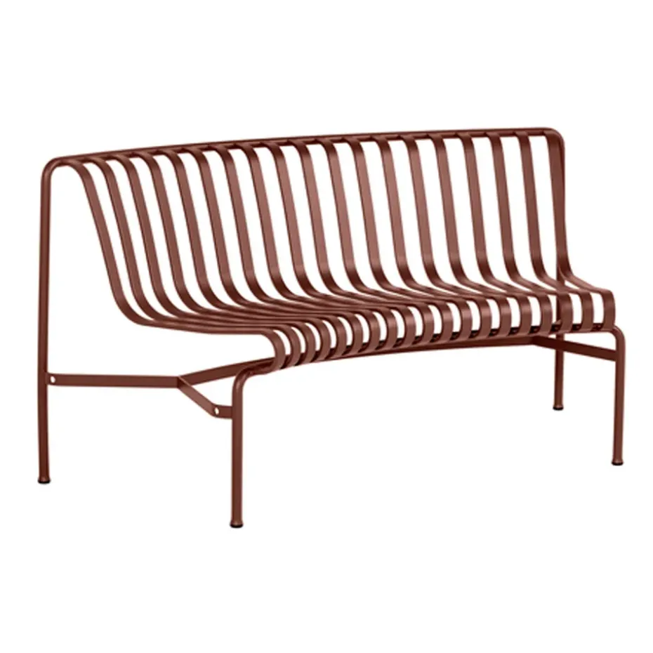 Banco de parque con respaldo curvado hacia adentro Palissade Dining, Iron red