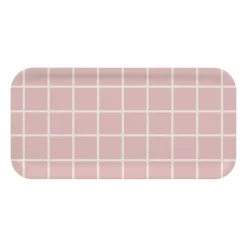 Bandeja Checks & Stripes 13x27 cm, Rosa-blanco