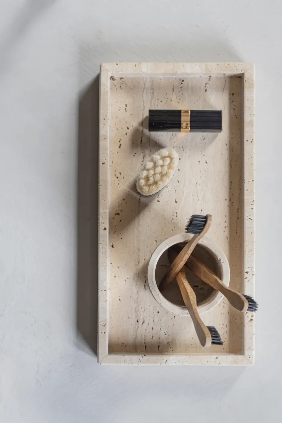 Bandeja de decoración Travertine 16x31 cm, Linen