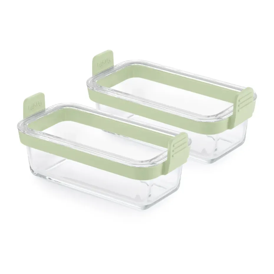Bandeja de vidrio rectangular para Air fryer Lékué , pack de 2, Transparente