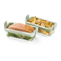 Bandeja de vidrio rectangular para Air fryer Lékué , pack de 2, Transparente