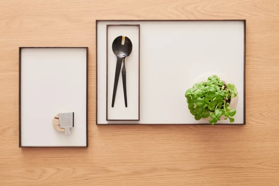 Bandeja Frame large 35,5x50,6 cm, Roble ahumado-beige
