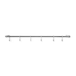 Barra de cocina Eva Trio con 6 ganchos en S, Polished steel