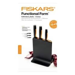 Bloque de cuchillos en plástico con 3 cuchillos Functional Form, 4 piezas