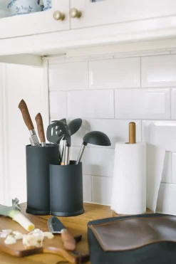 Bloque de cuchillos y soporte para utensilios de cocina Vida 23 cm, negro