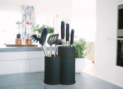 Bloque de cuchillos y soporte para utensilios de cocina Vida 23 cm, negro