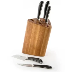 Bloque y set de cuchillos Signature Prism Oak 7 piezas, roble