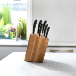 Bloque y set de cuchillos Signature Prism Oak 7 piezas, roble