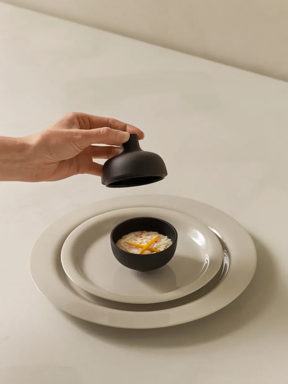 Bol con tapa S Sand Ø8,2 cm, Black clay