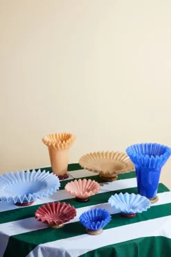 Bol Lori L Ø38 cm, Azul claro-burdeos