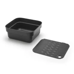 Bol para fregar a mano con bandeja de secado Sinkside 34x37 cm, gris oscuro