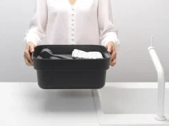 Bol para fregar a mano con bandeja de secado Sinkside 34x37 cm, gris oscuro