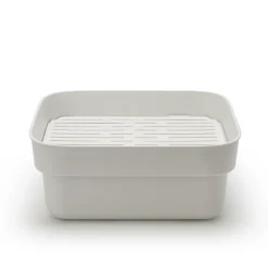 Bol para fregar a mano con bandeja de secado Sinkside 34x37 cm, gris claro