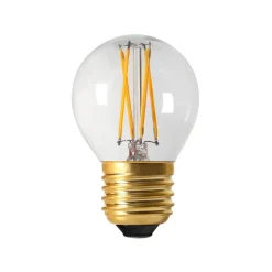 Bombilla E27 Elect LED filamento redonda, trasnparente