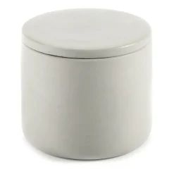 Bote de almacenaje cilíndrico con tapa Cose S bajo Ø7 cm, Beige