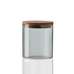 Bote de cristal con tapa madera Raw, pequeño