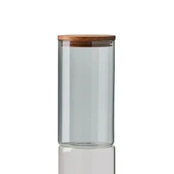 Bote de cristal con tapa madera Raw, mediano