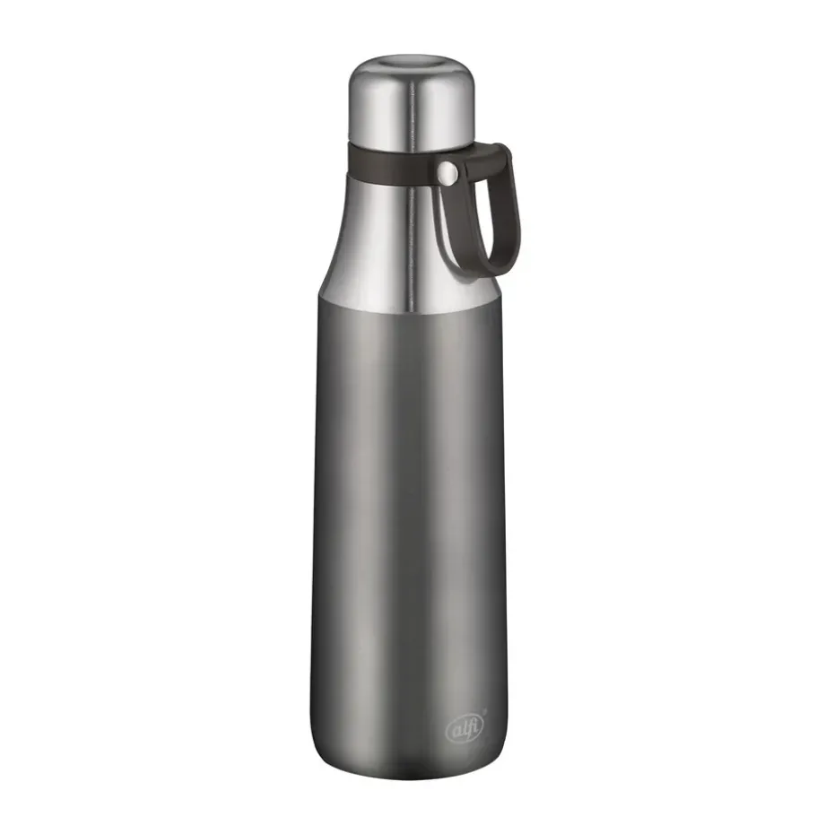 Botella de agua de dobre pared City 0,5 l, Gris satinado