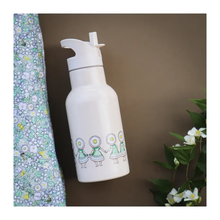 Botella de agua Elsa Beskow Blomsterfesten 34 cl, Blanco