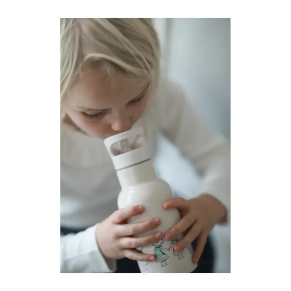 Botella de agua Elsa Beskow Blomsterfesten 34 cl, Blanco
