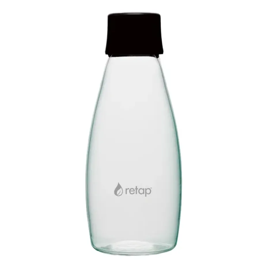Botella de vidrio Retap Go 05 tapón de rosca 50 cl, Black