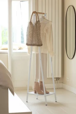 Burro para ropa Linn perchero compacto, Blanco