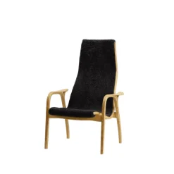 Butaca infantil Lamini, Piel de oveja black, roble aceitado