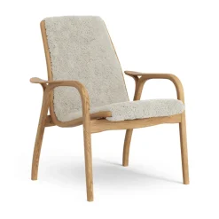 Butaca Laminett roble aceitado/piel de oveja, Moonlight (beige)