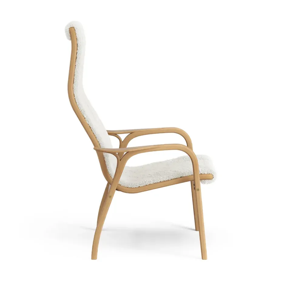 Butaca Lamino roble aceitado/piel de oveja, Offwhite (blanco)