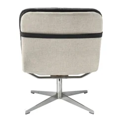 Butaca Loholm con función giratoria, Cuero negro-Bern Beige 0341