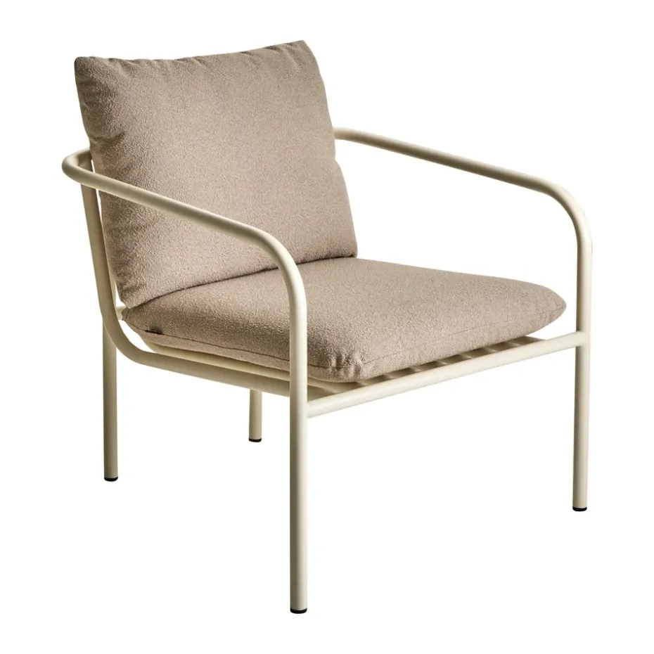 Butaca Lounge Bendt, Teddy beige-pearl white
