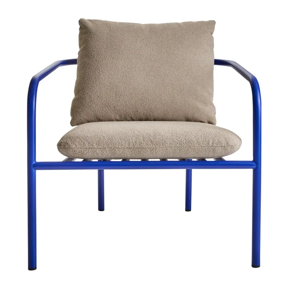 Butaca Lounge Bendt, Teddy beige-indigo blue