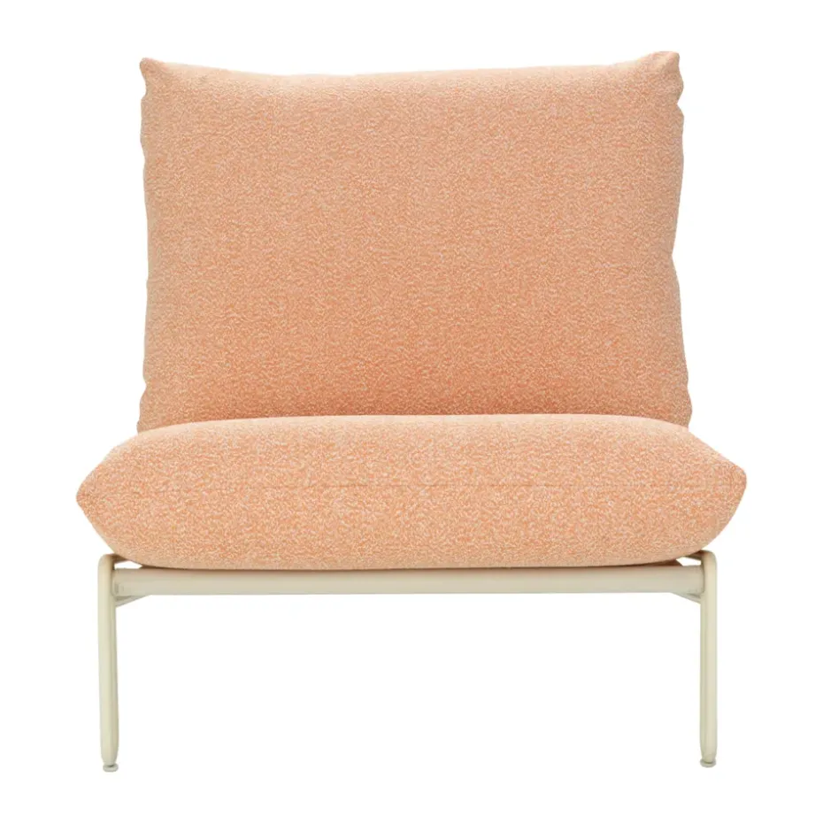 Butaca lounge Blixt, Pearl white-teddy orange