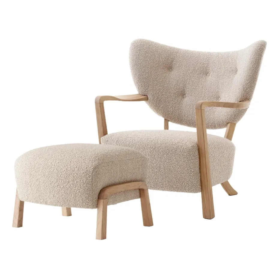 Butaca Lounge Wulff Lounge Chair ATD2 incl. puf ATD3, roble aceitado-Karakorum