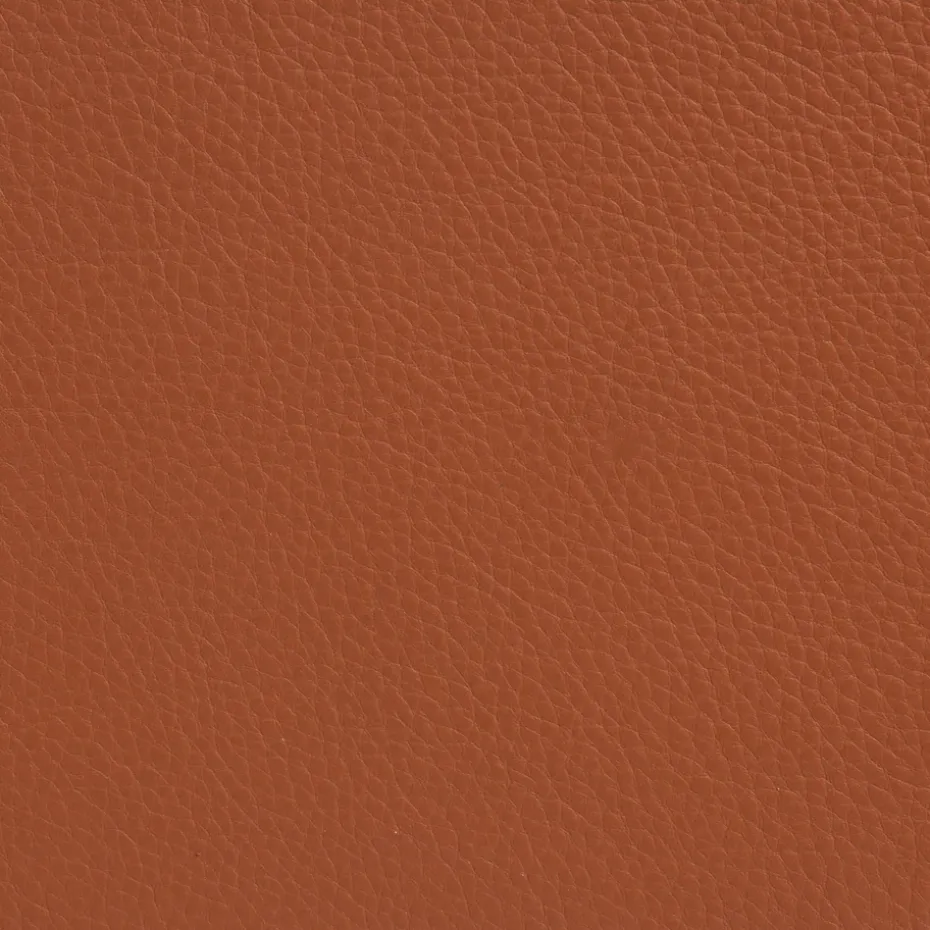Butaca Sunny con reposabrazos, Piel color coñac con estructura cromada y ruedas