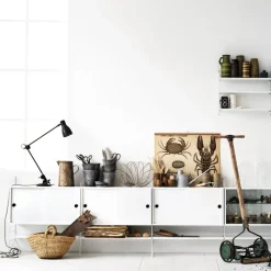 Cabinet con puertas correderas String, Blanco, 78x30 cm