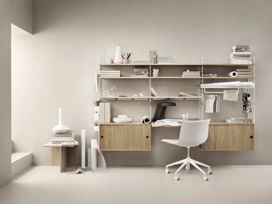 Cabinet con puertas correderas String, Roble, 78x30 cm