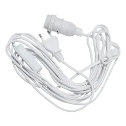Cable E14 5 m con interruptor, blanco