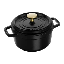 Cacerola de hierro fundido Staub La Cocotte redonda 1,2 L, Negro