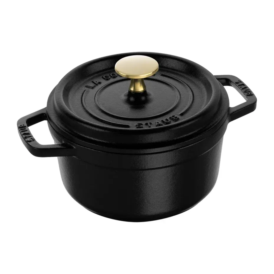 Cacerola de hierro fundido Staub La Cocotte redonda 1,2 L, Negro