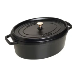 Cacerola de hierro fundido Staub La Cocotte oval 8 L, Negro