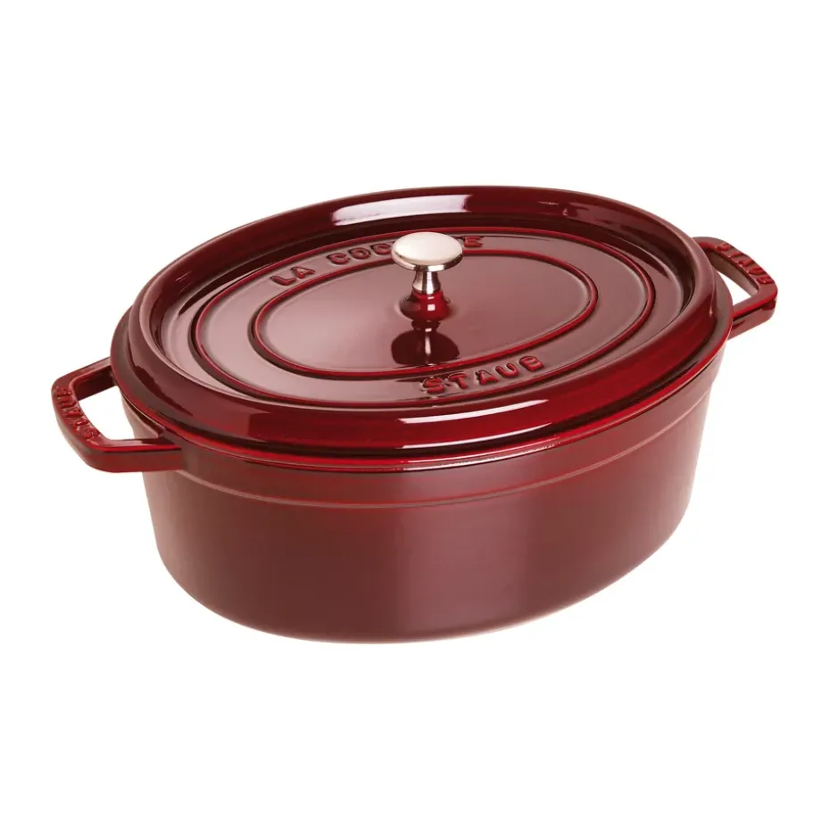 Cacerola de hierro fundido Staub La Cocotte oval 5,5 L, Rojo granadina