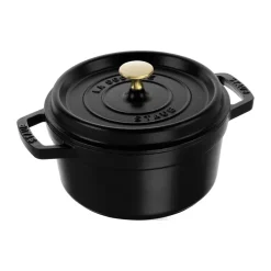 Cacerola de hierro fundido Staub La Cocotte redonda 2.2 L, Negro