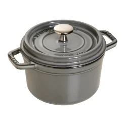 Cacerola de hierro fundido Staub La Cocotte redonda 1,2 L, Gris grafito