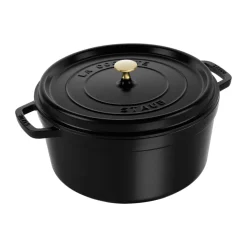 Cacerola de hierro fundido Staub La Cocotte redonda 8,4 L, Negro