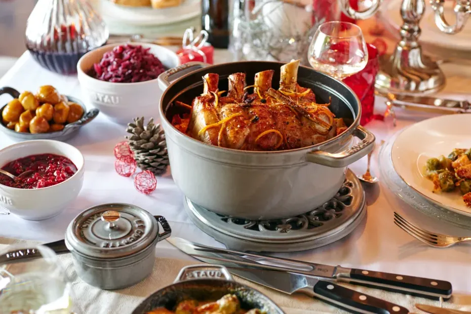 Cacerola de hierro fundido Staub La Cocotte redonda 12,6 L, Gris grafito