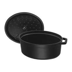 Cacerola de hierro fundido Staub La Cocotte oval 0,6 L, Negro