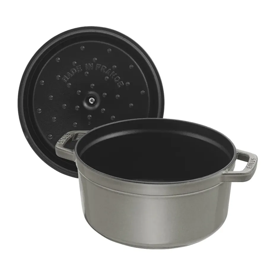 Cacerola de hierro fundido Staub La Cocotte redonda 2.2 L, Gris grafito