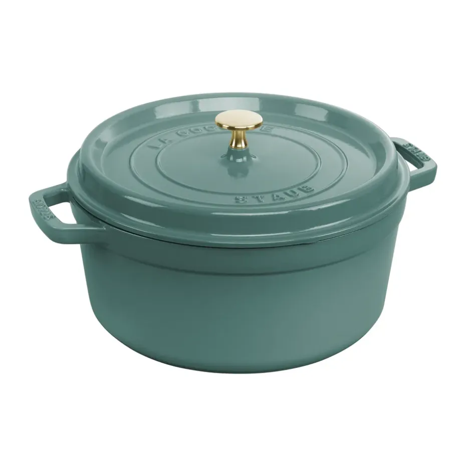 Cacerola de hierro fundido Staub La Cocotte redonda 5,2 L, Madera de eucalipto